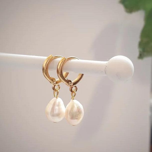 Everyday Pearl Hoops