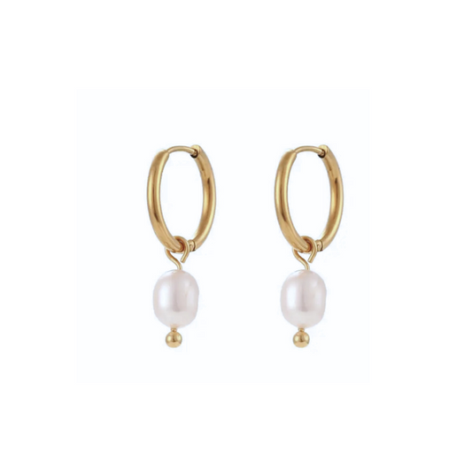 Everyday Pearl Hoops